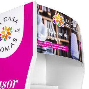 Cartel impreso en forma curva