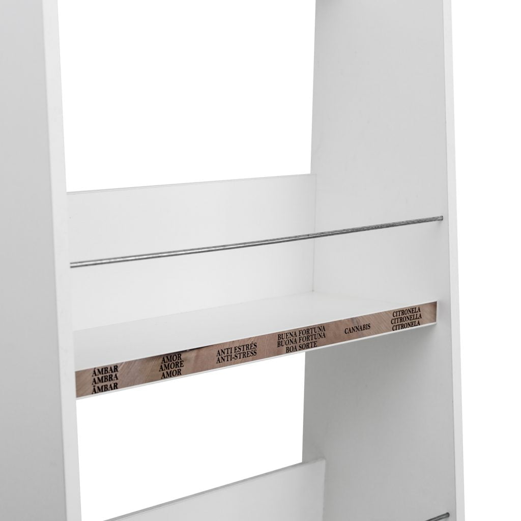 Bandeja con dos topes: el borde de 28mm y la varillas