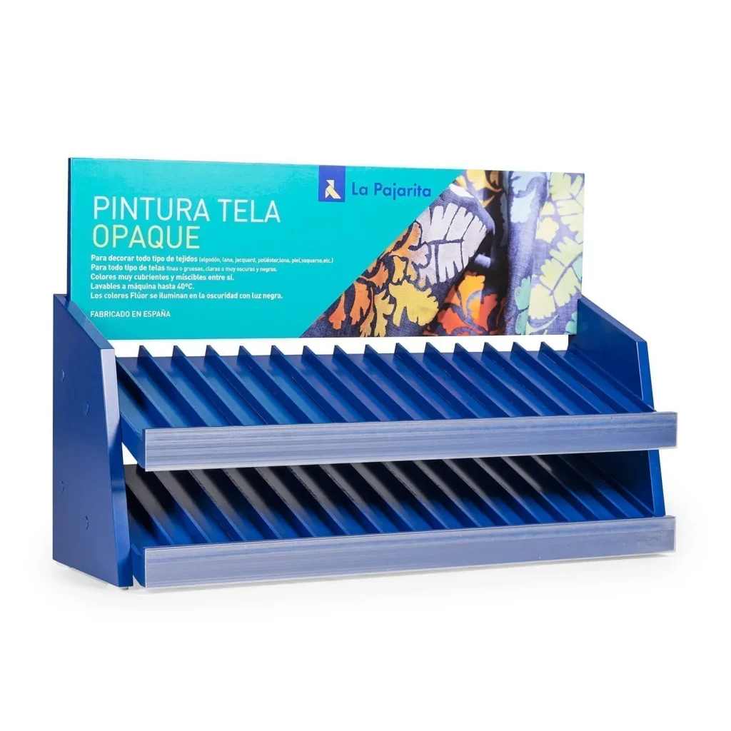 Expositor de sobremesa para botes de pintura